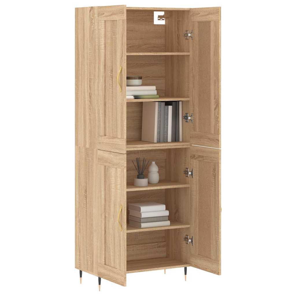 vidaXL Hoge kast 69,5x34x180 cm bewerkt hout betongrijs