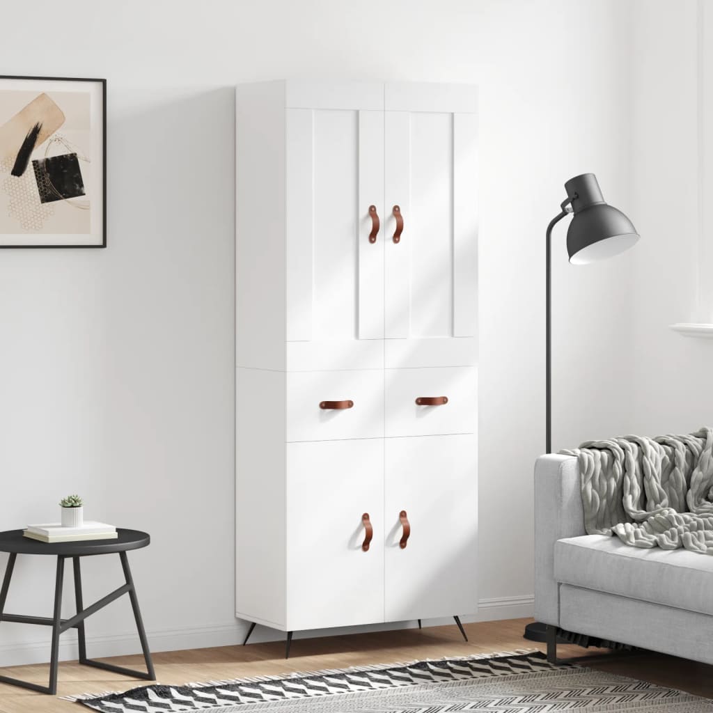 vidaXL Hoge kast 69,5x34x180 cm bewerkt hout betongrijs