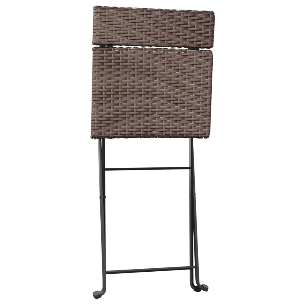 vidaXL Bistroset inklapbaar 3 st poly rattan zwart