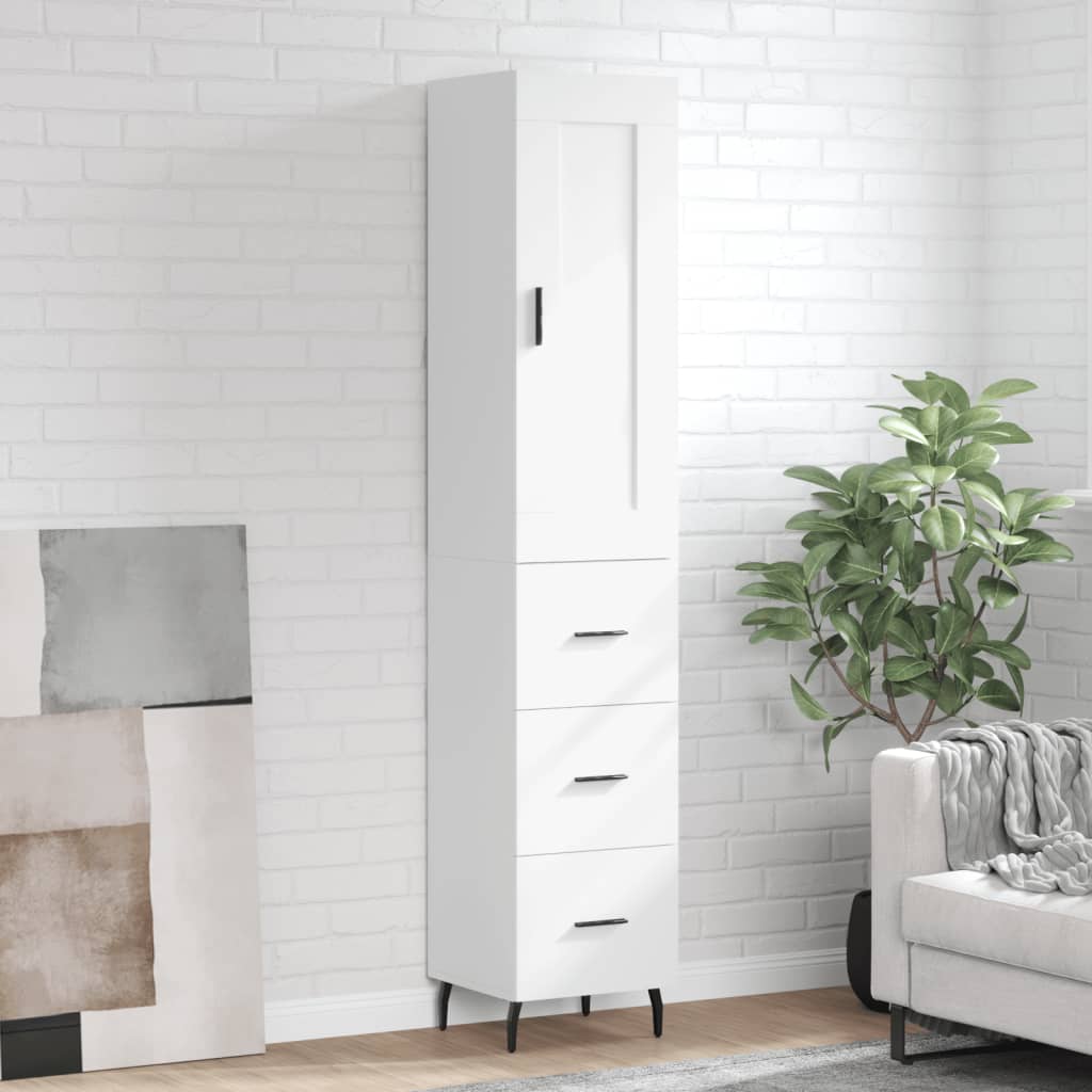 vidaXL Tall cabinet 34.5x34x180 cm engineered wood white