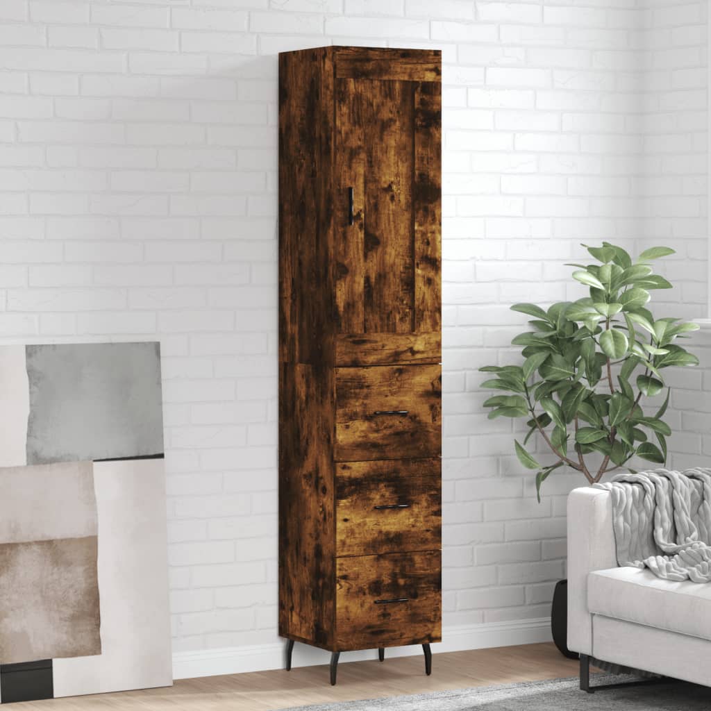 vidaXL Tall cabinet 34.5x34x180 cm engineered wood white