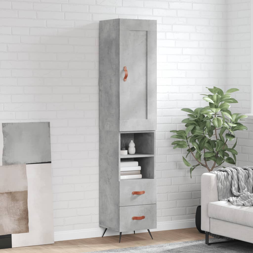 vidaXL Hoge kast 34,5x34x180 cm bewerkt hout wit