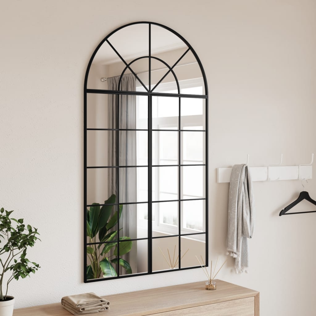vidaXL Arch Wall Mirror 60x70 cm Iron Black