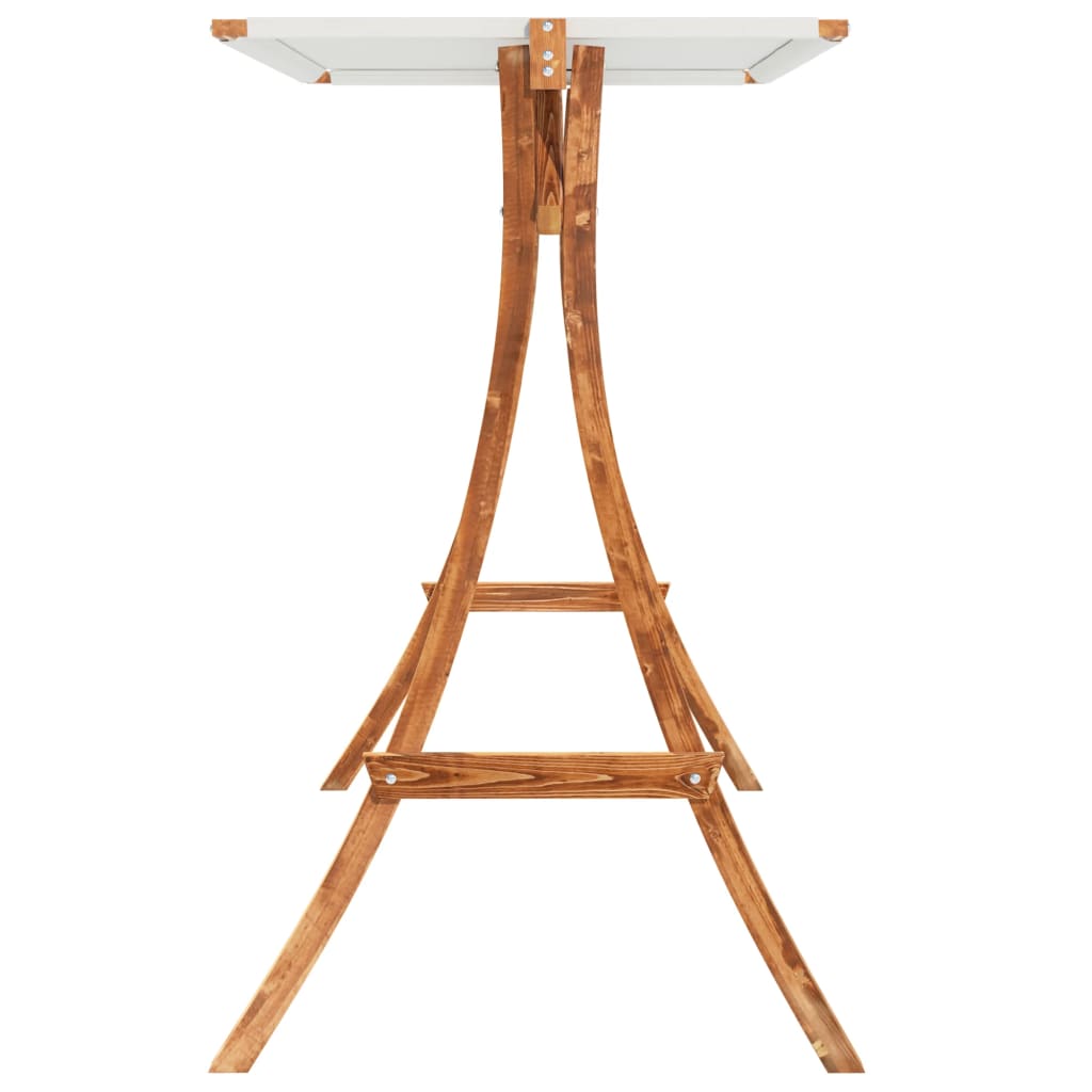 vidaXL Schommelbed met luifel vurenhout met teak afwerking