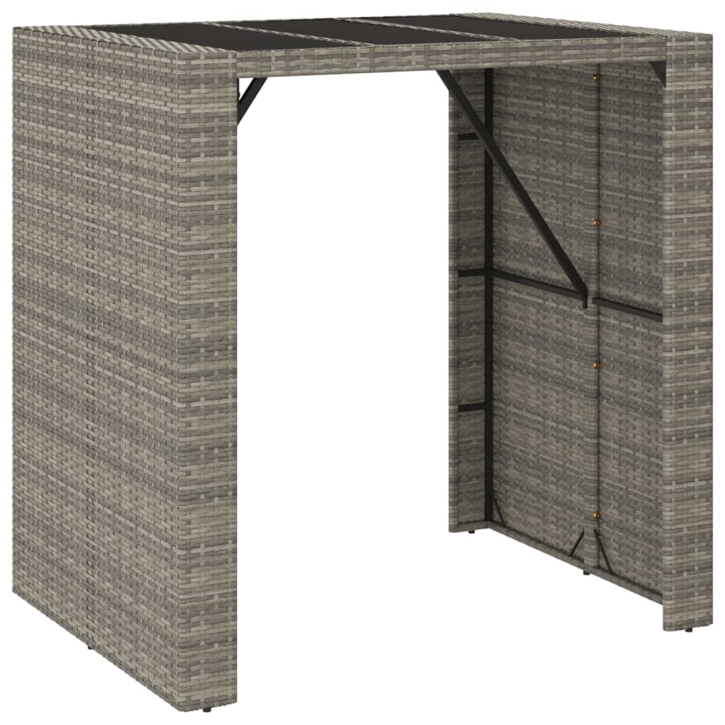 vidaXL 5-delige Tuinbarset met kussens poly rattan bruin