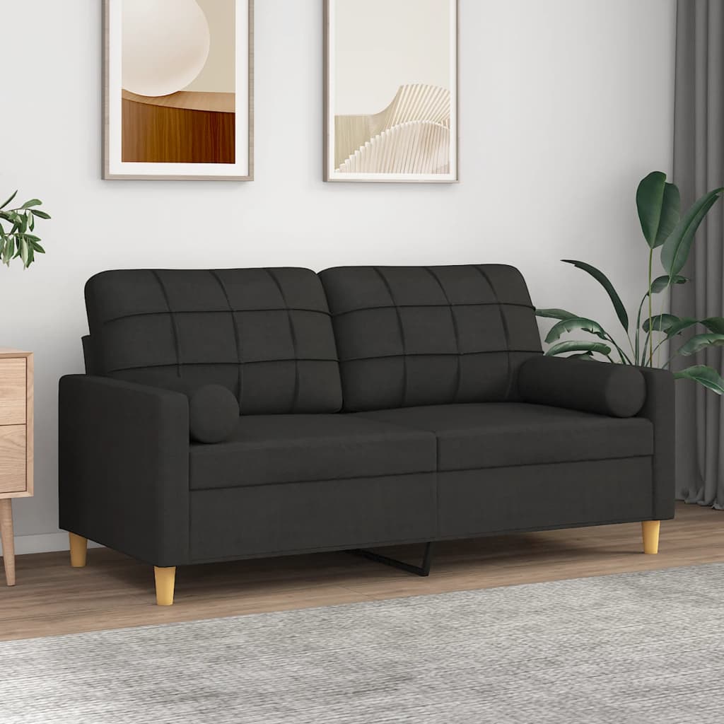 vidaXL Tweezitsbank met sierkussens 120 cm stof lichtgrijs