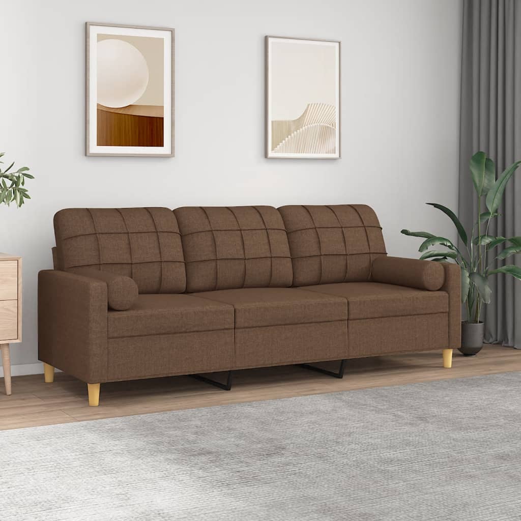 vidaXL Tweezitsbank met sierkussens 120 cm stof lichtgrijs