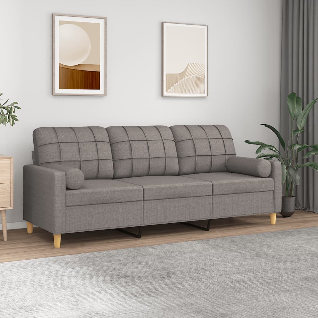 vidaXL Tweezitsbank met sierkussens 120 cm stof lichtgrijs