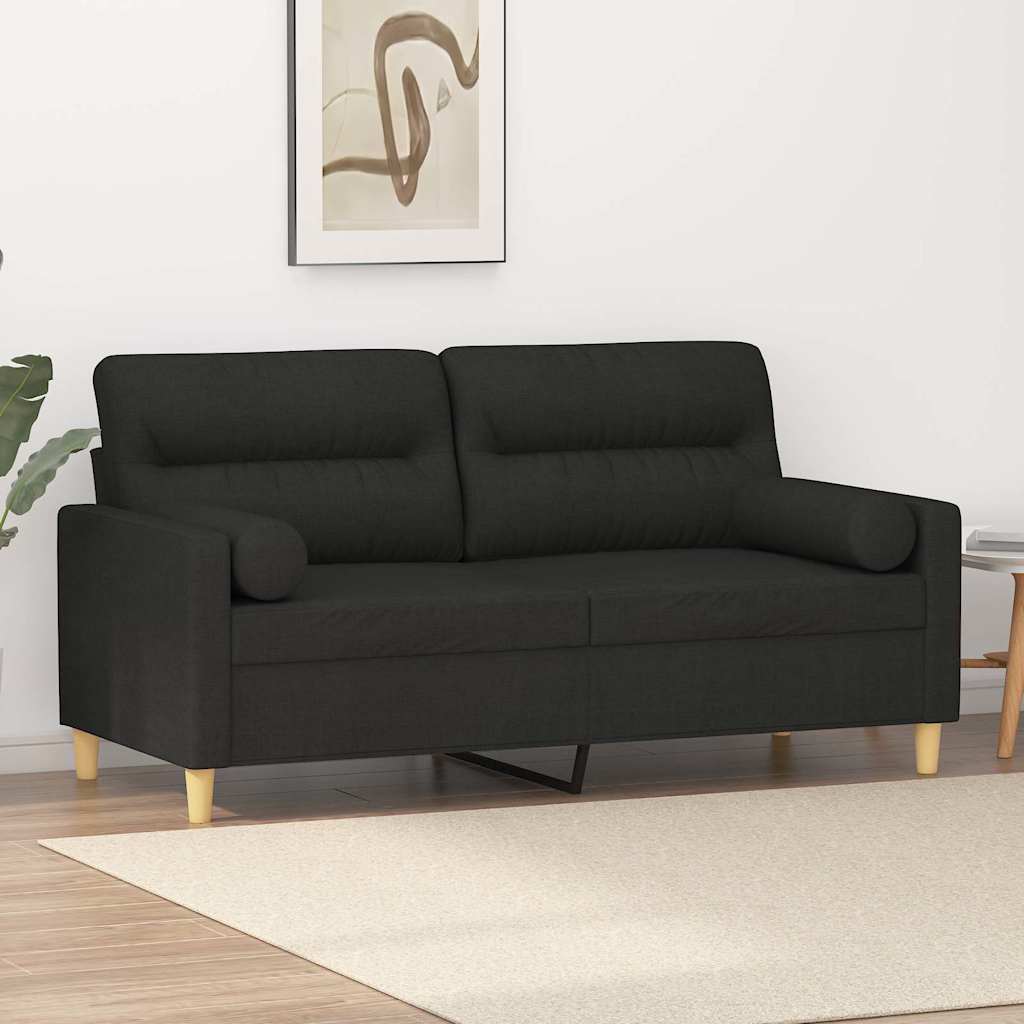 vidaXL Tweezitsbank met sierkussens 120 cm stof lichtgrijs