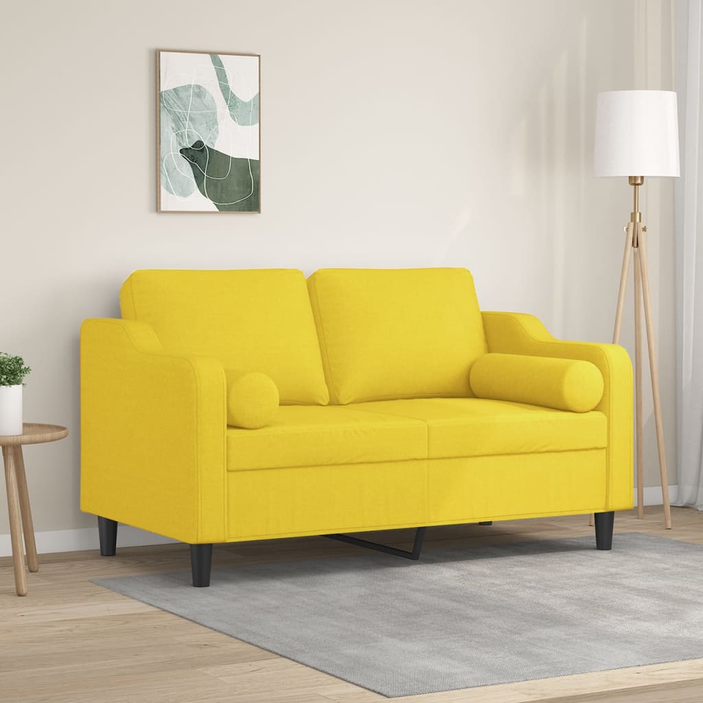 vidaXL Tweezitsbank met sierkussens 120 cm stof lichtgrijs