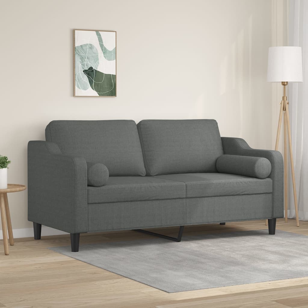 vidaXL Tweezitsbank met sierkussens 120 cm stof lichtgrijs