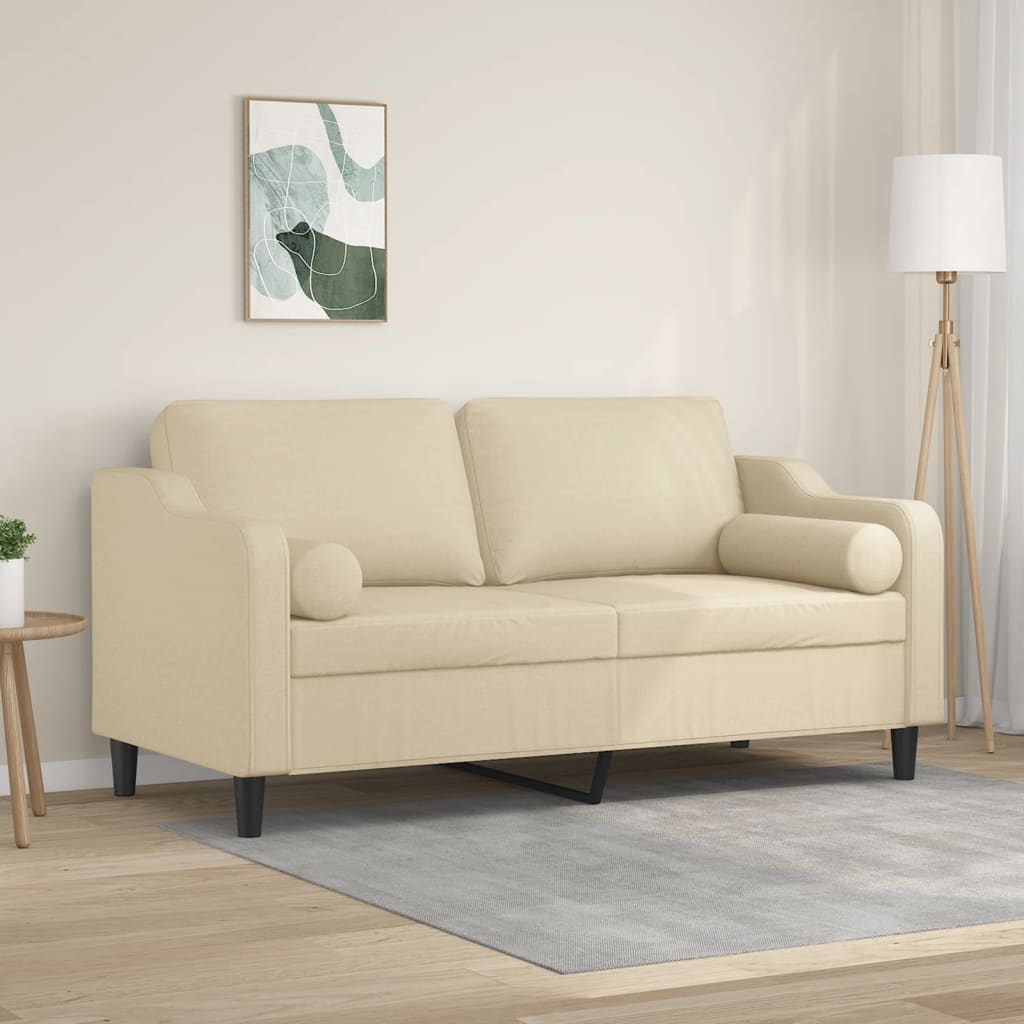 vidaXL Tweezitsbank met sierkussens 120 cm stof lichtgrijs