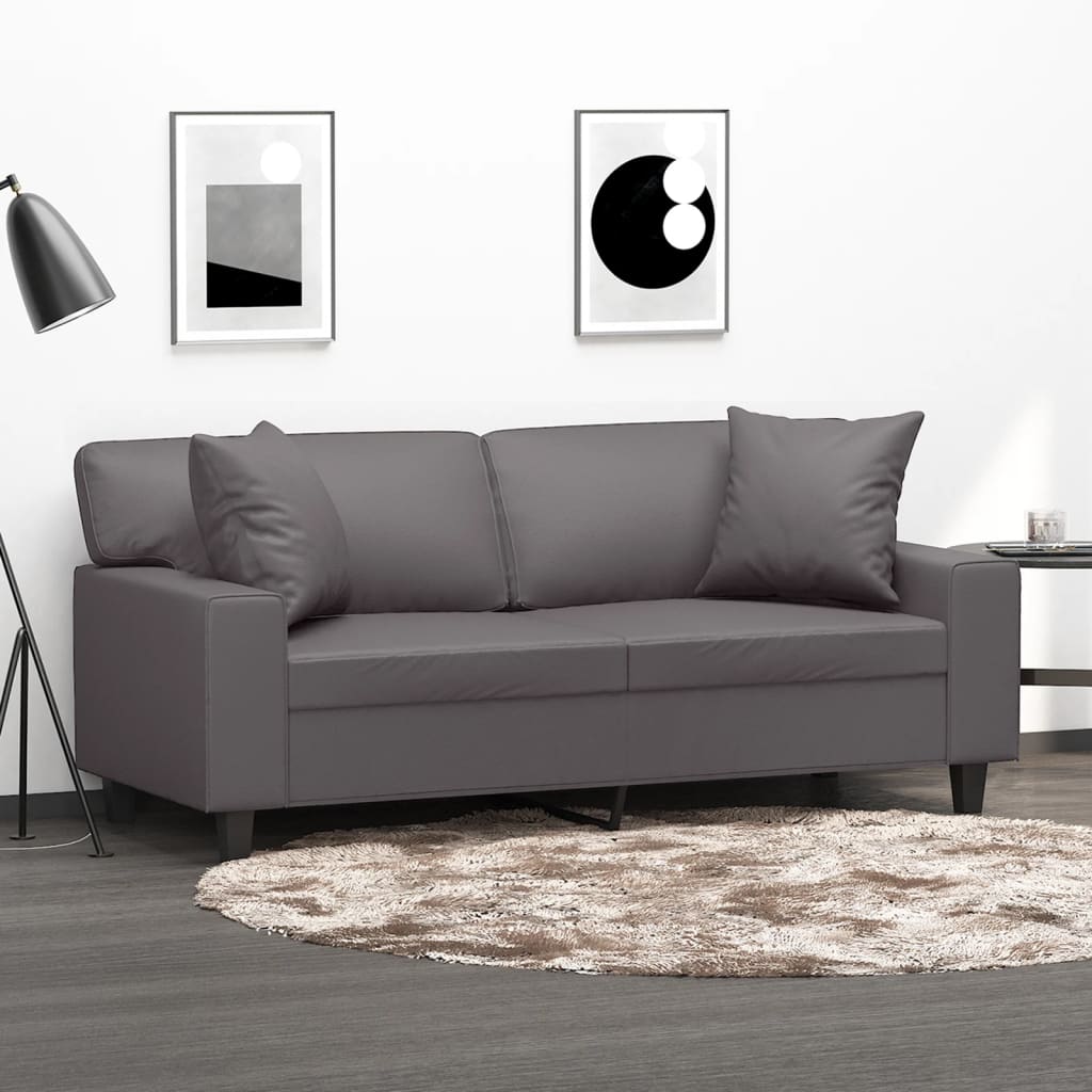 vidaXL Tweezitsbank met sierkussens 120 cm kunstleer zwart