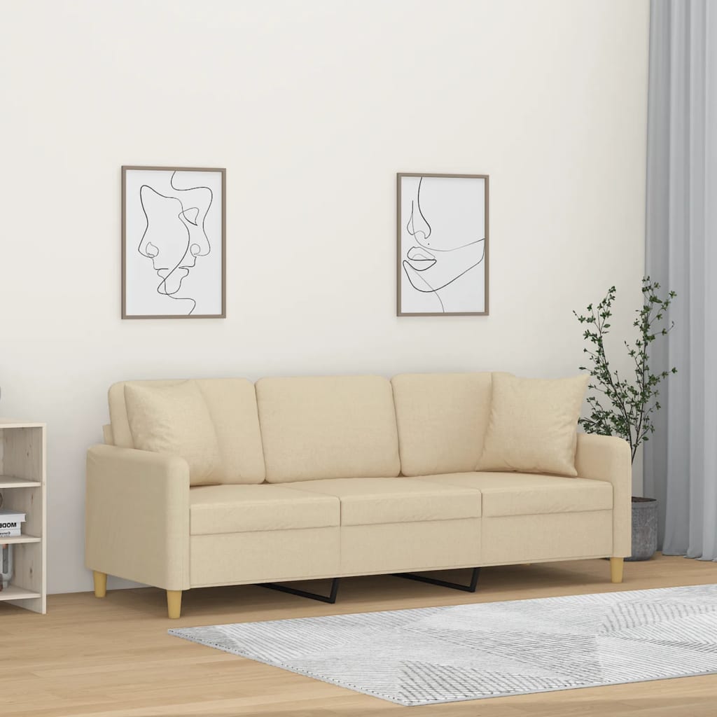 vidaXL Tweezitsbank met sierkussens 120 cm stof lichtgrijs