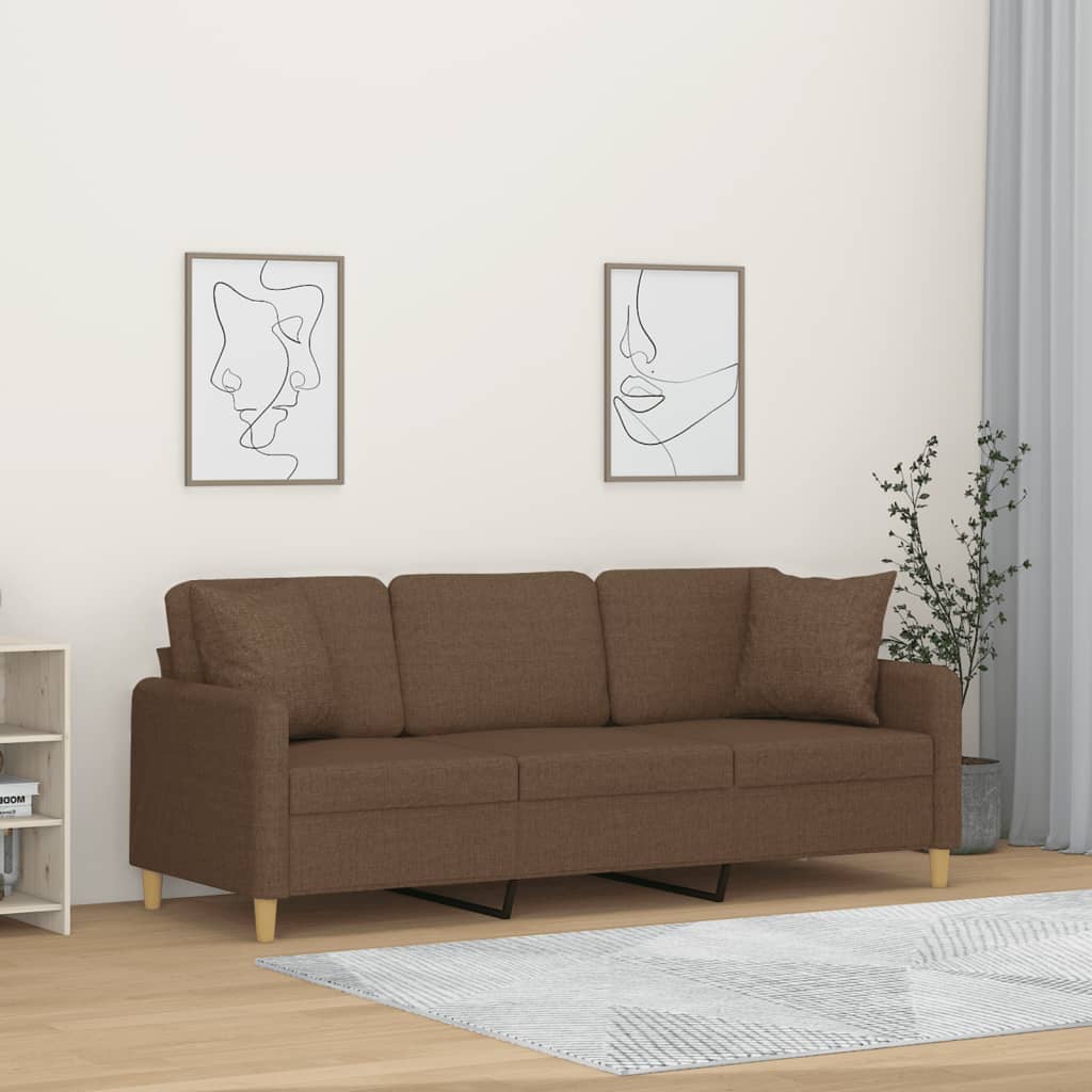 vidaXL Tweezitsbank met sierkussens 120 cm stof lichtgrijs