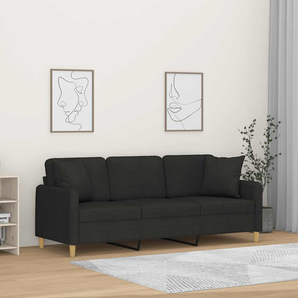 vidaXL Tweezitsbank met sierkussens 120 cm stof lichtgrijs