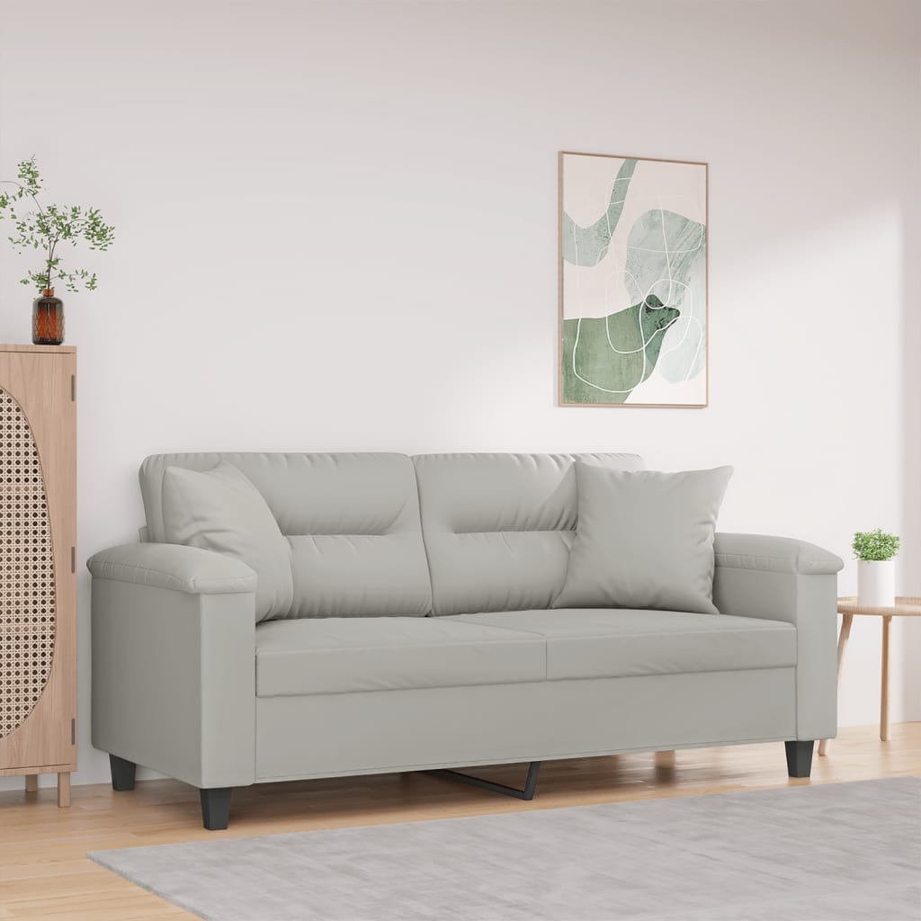 vidaXL Tweezitsbank met kussens 120 cm microvezelstof taupe