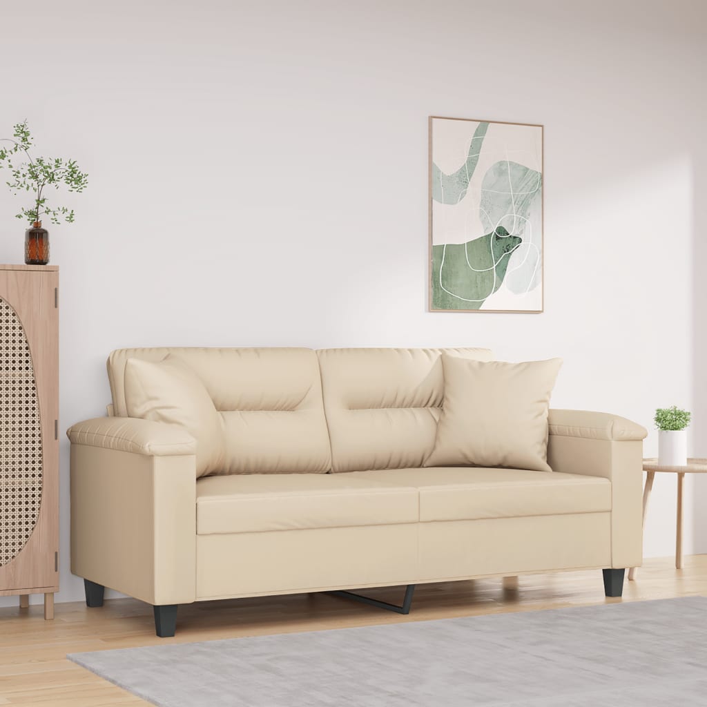 vidaXL Tweezitsbank met kussens 120 cm microvezelstof taupe