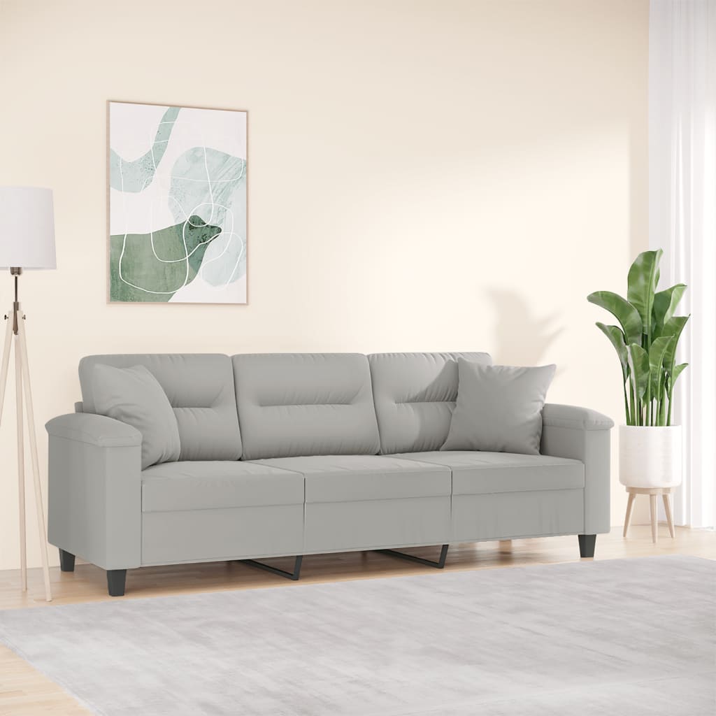 vidaXL Tweezitsbank met kussens 120 cm microvezelstof taupe