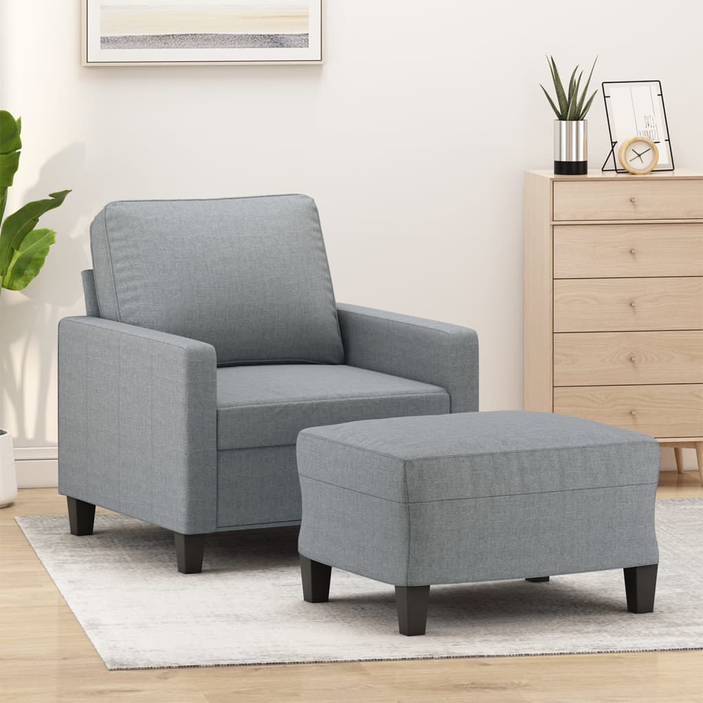 vidaXL Fauteuil avec banque de rangement 60 cm gris gris