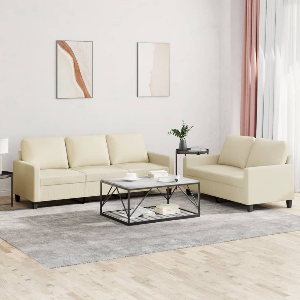 vidaXL 2-delige Loungeset met kussens kunstleer zwart
