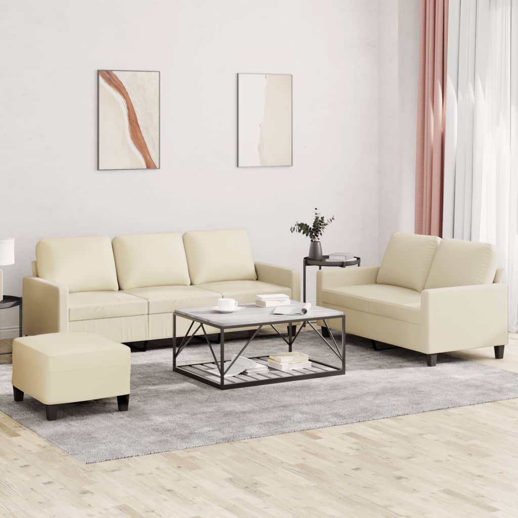 vidaXL 2-delige Loungeset met kussens kunstleer zwart