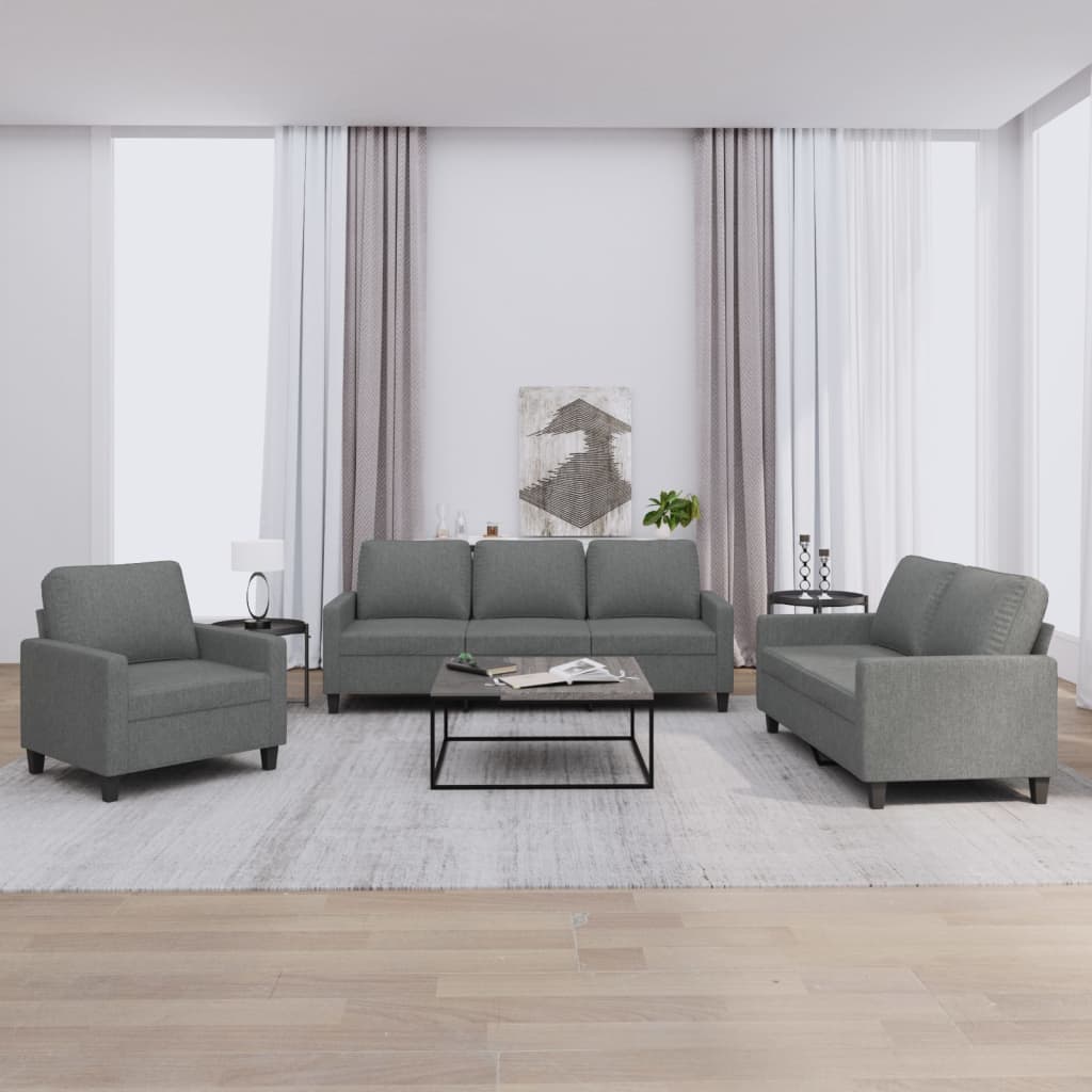 vidaXL Ensemble de salon 3 personnes avec des chaises de cuisine confortables