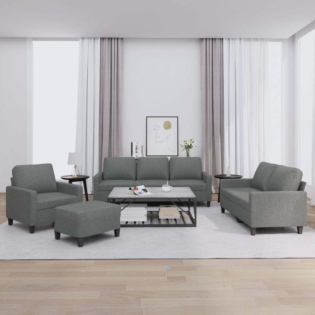 vidaXL Ensemble de salon 3 personnes avec des chaises de cuisine confortables