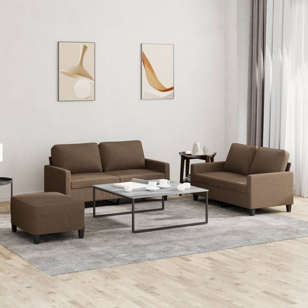 vidaXL 2-delige Loungeset met kussens stof lichtgrijs