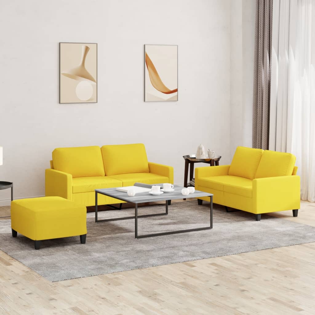 vidaXL 2-delige Loungeset met kussens stof lichtgrijs
