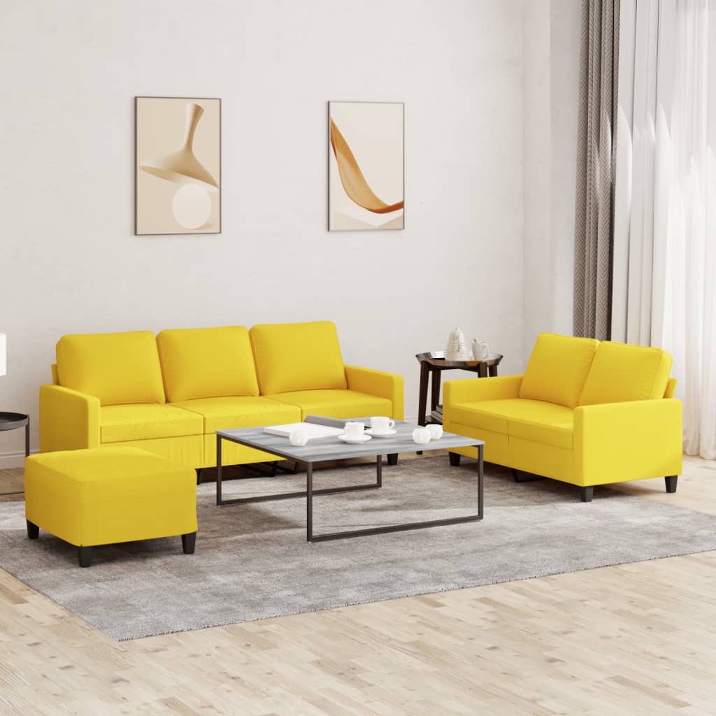 vidaXL 2-delige Loungeset met kussens stof lichtgrijs