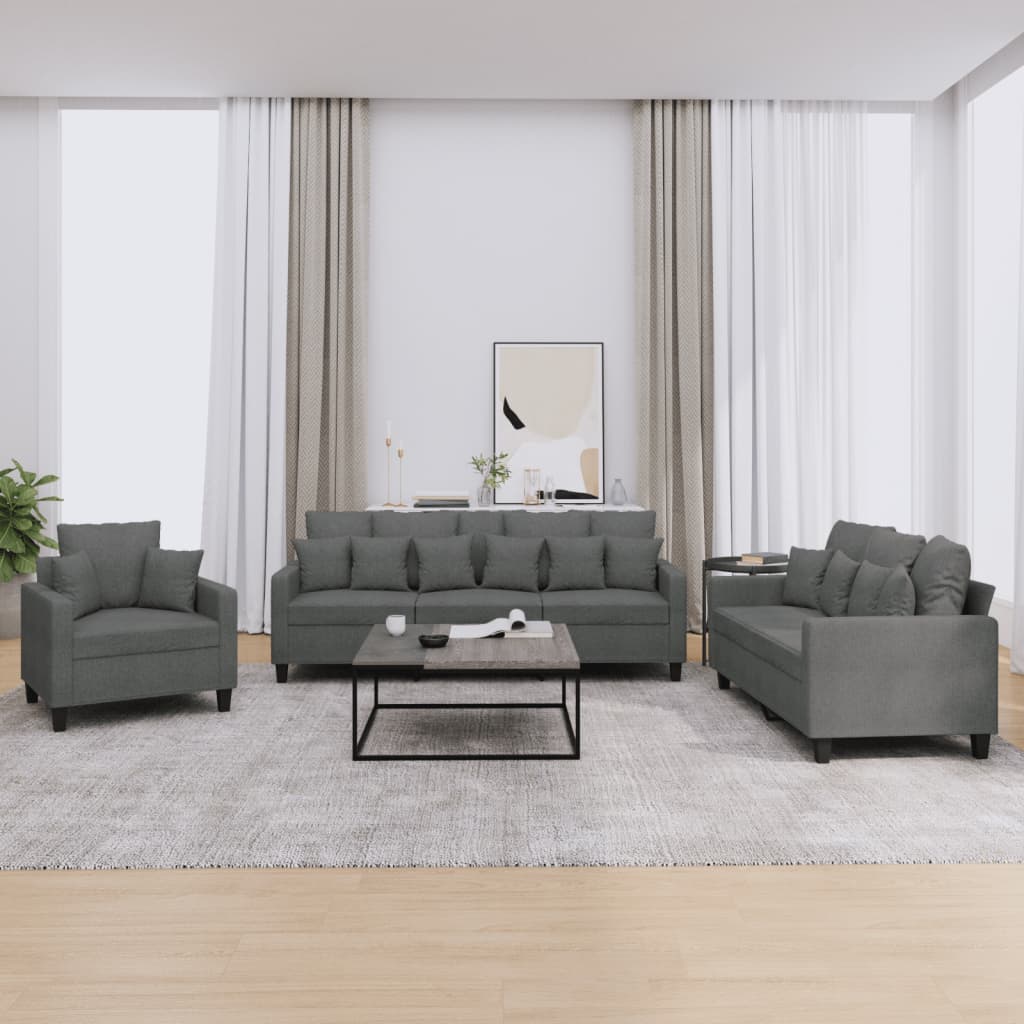 vidaXL Ensemble de salon 3 personnes avec des chaises de cuisine confortables