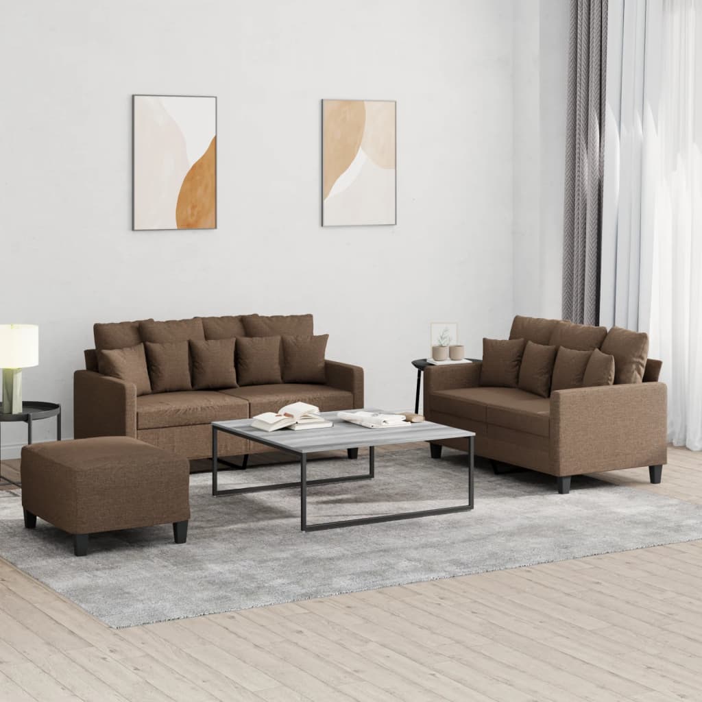 vidaXL 2-delige Loungeset met kussens stof lichtgrijs