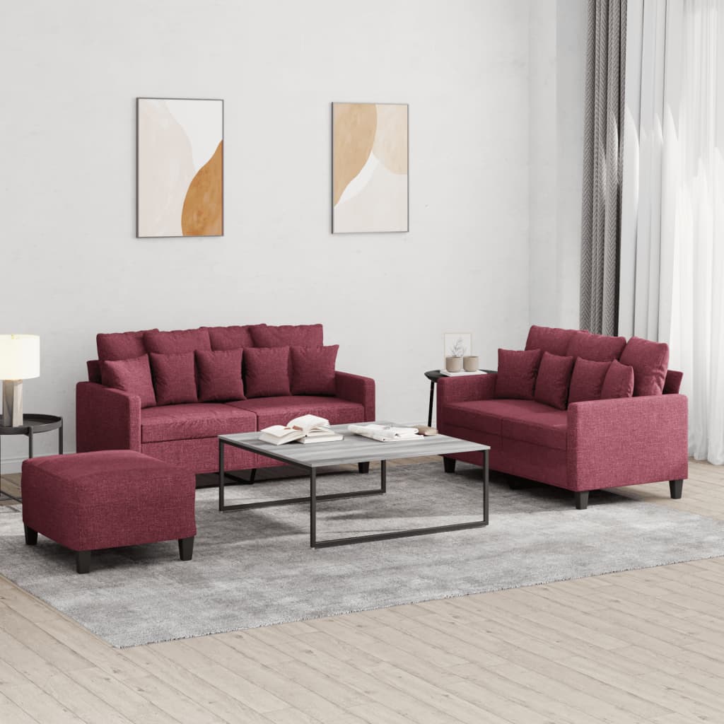 vidaXL 2-delige Loungeset met kussens stof lichtgrijs