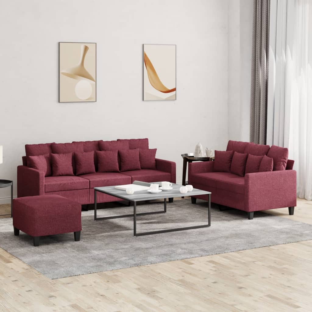 vidaXL 2-delige Loungeset met kussens stof lichtgrijs