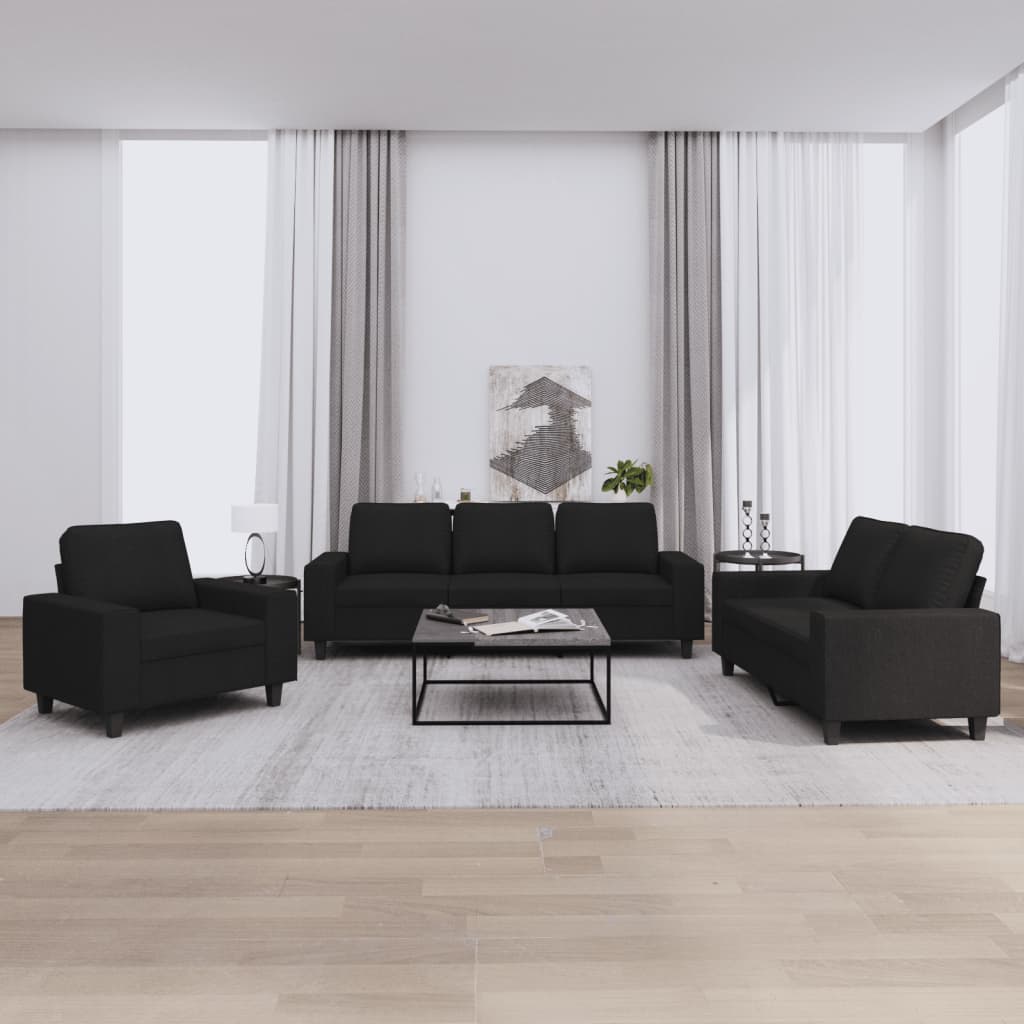 vidaXL Ensemble de salon 3 pièces avec lampes et éclairage