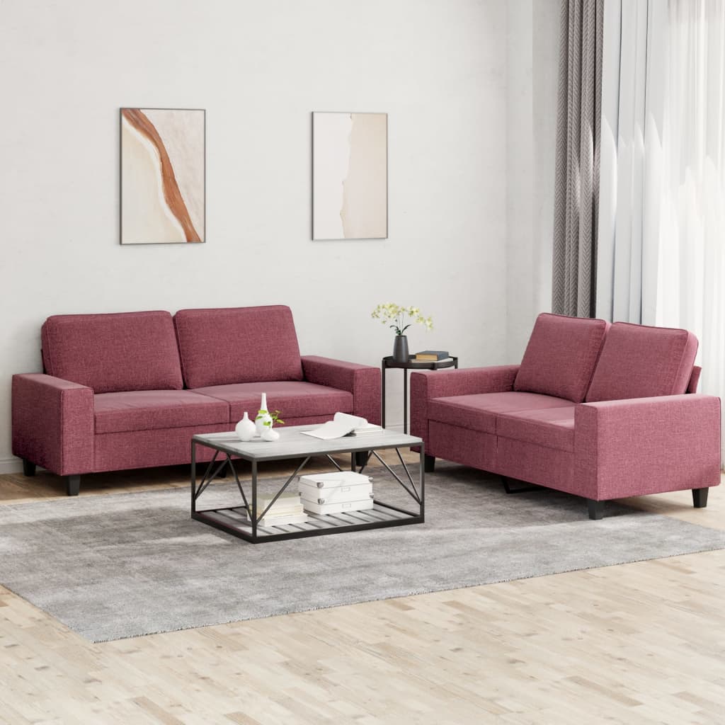 vidaXL 2-delige Loungeset stof lichtgrijs