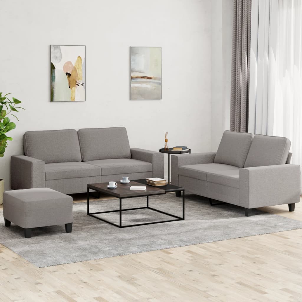 vidaXL 2-delige Loungeset stof lichtgrijs