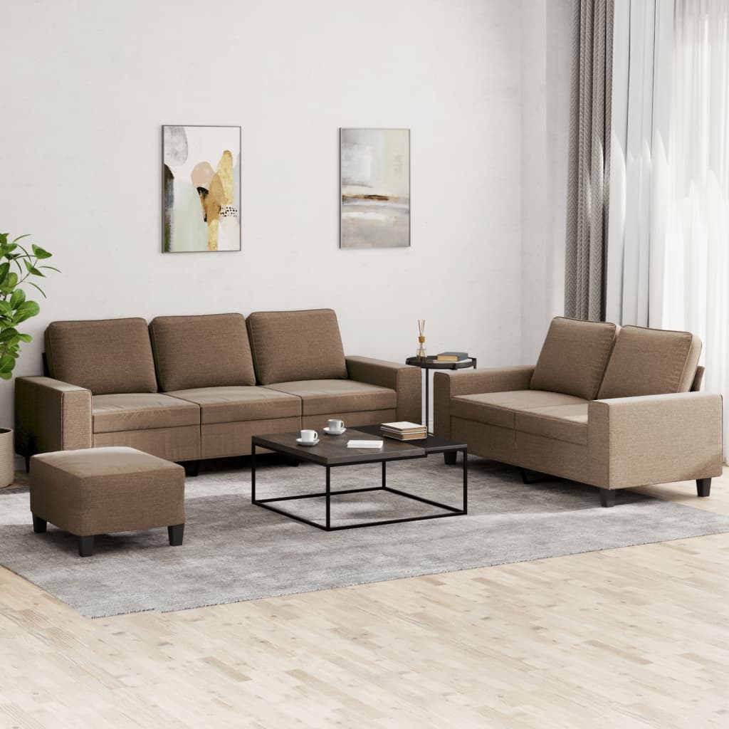 vidaXL 2-delige Loungeset stof lichtgrijs