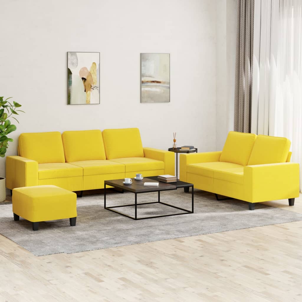vidaXL 2-delige Loungeset stof lichtgrijs