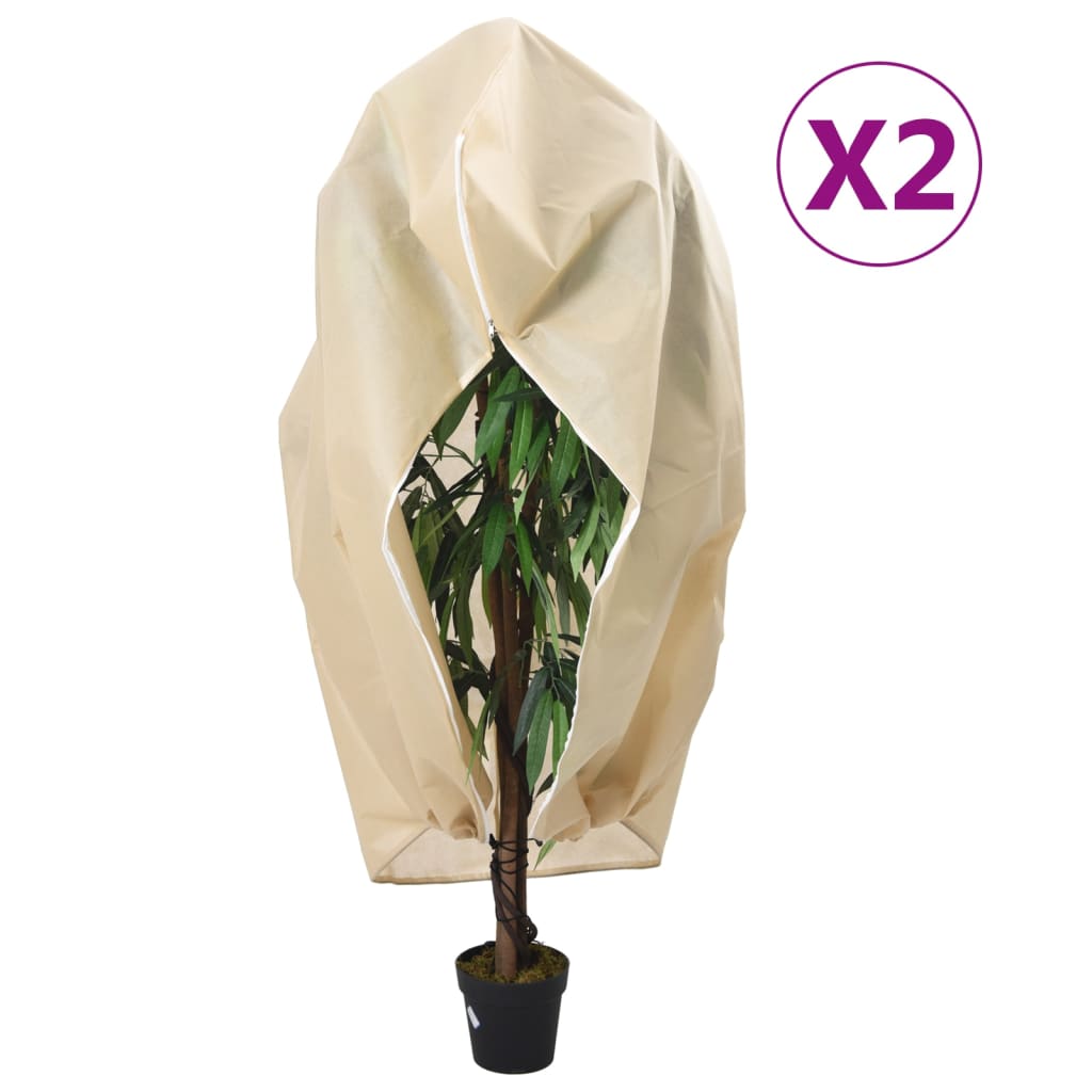 vidaXL Plantenhoezen met ritssluiting 4 st 70 g/m² 1x1,55 m