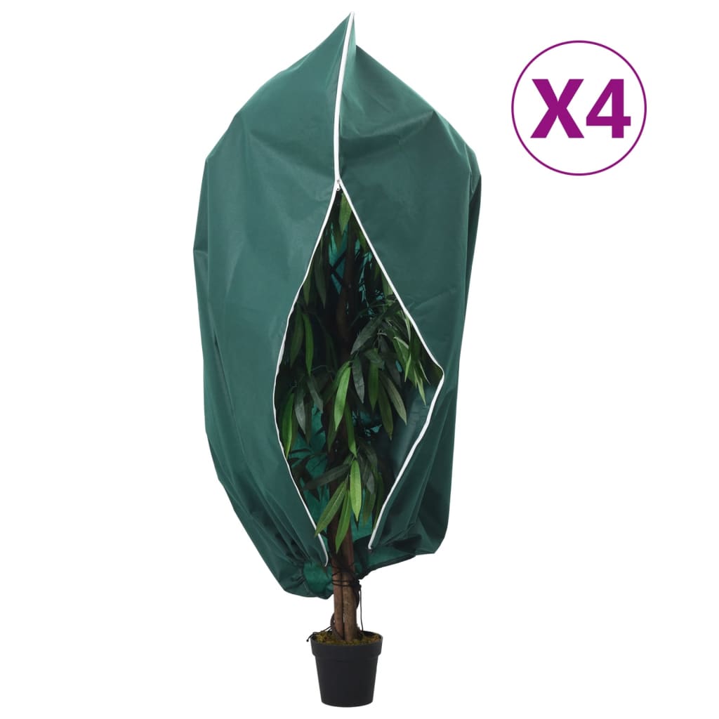 vidaXL Plantenhoezen met ritssluiting 4 st 70 g/m² 1x1,55 m