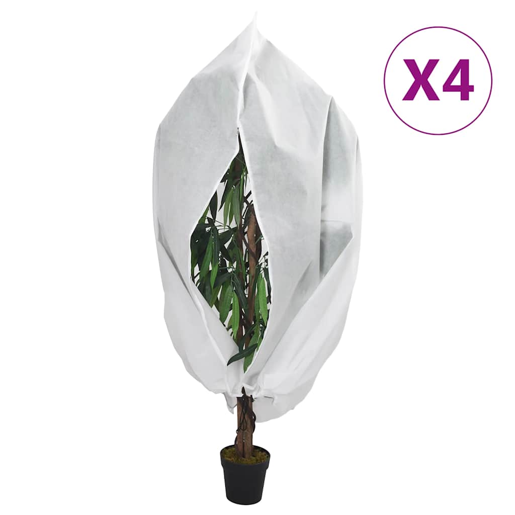 vidaXL Plantenhoezen met ritssluiting 4 st 70 g/m² 1x1,55 m