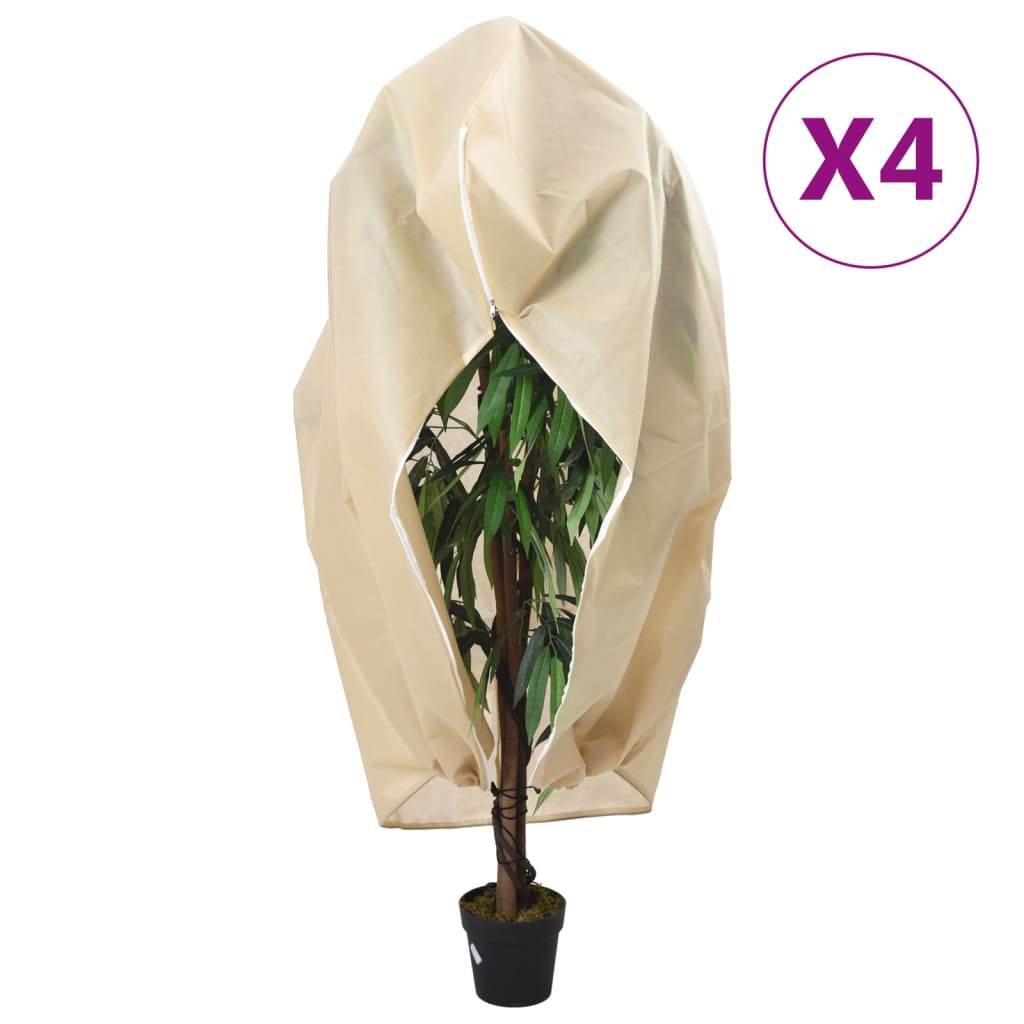 vidaXL Plantenhoezen met ritssluiting 4 st 70 g/m² 1x1,55 m