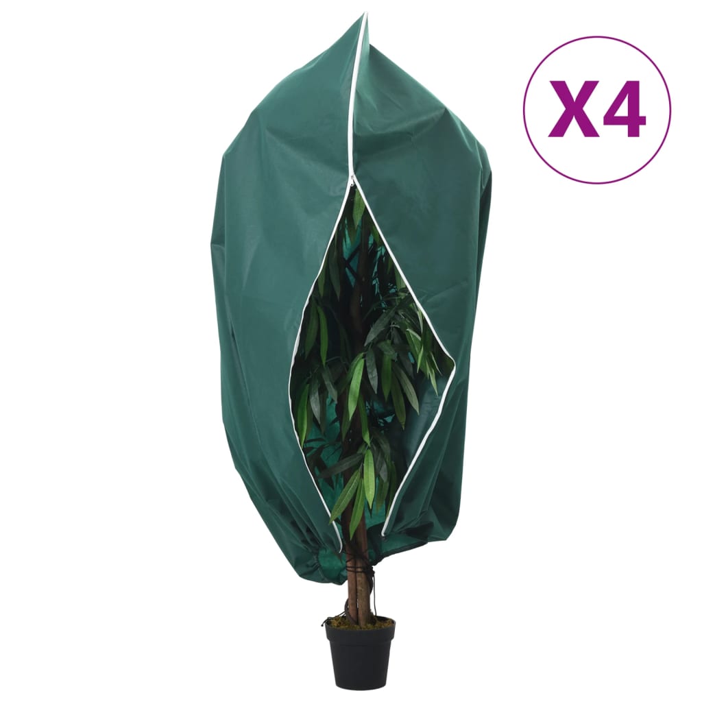 vidaXL Plantenhoezen met ritssluiting 4 st 70 g/m² 1x1,55 m