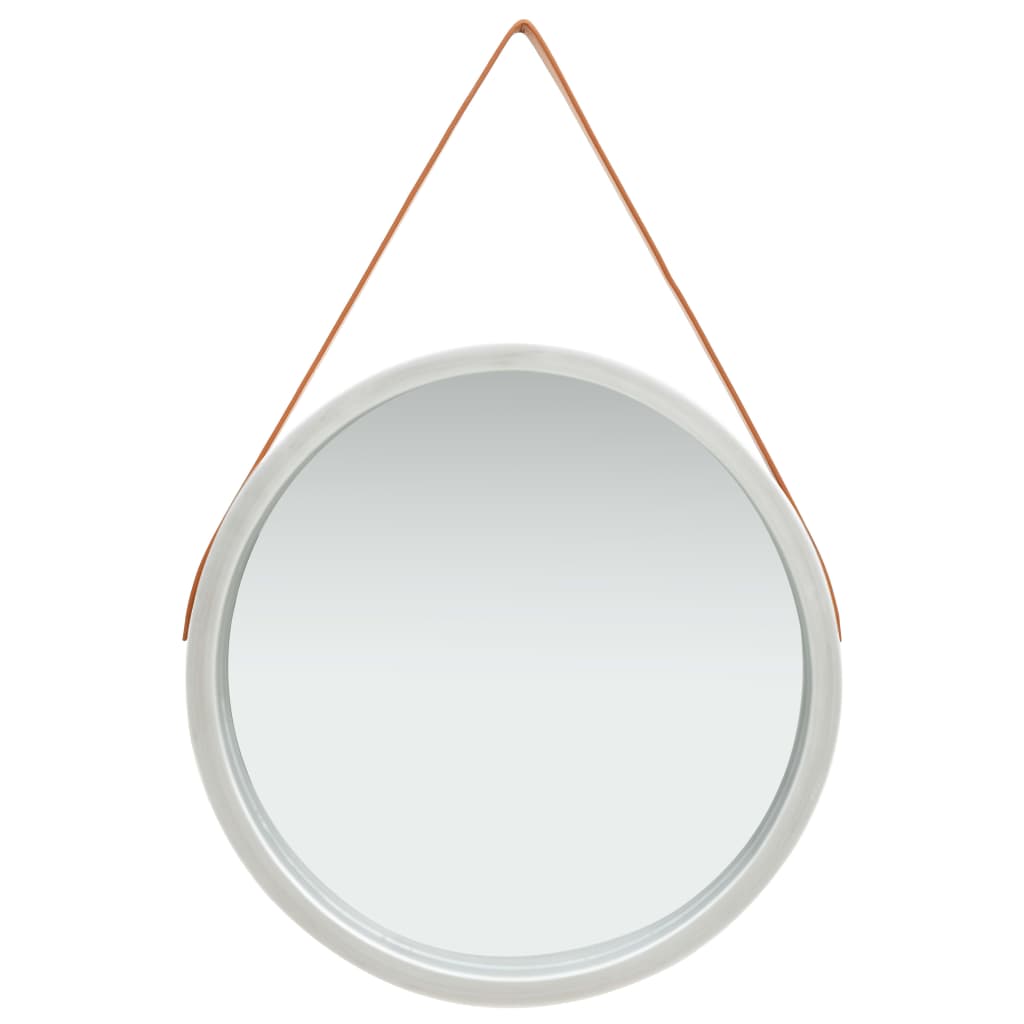 vidaXL Wall Mirror with Strap 40 cm White