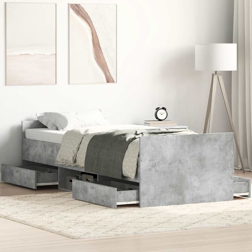 vidaXL Bedframe met hoofd- en voeteneinde wit 100x200 cm