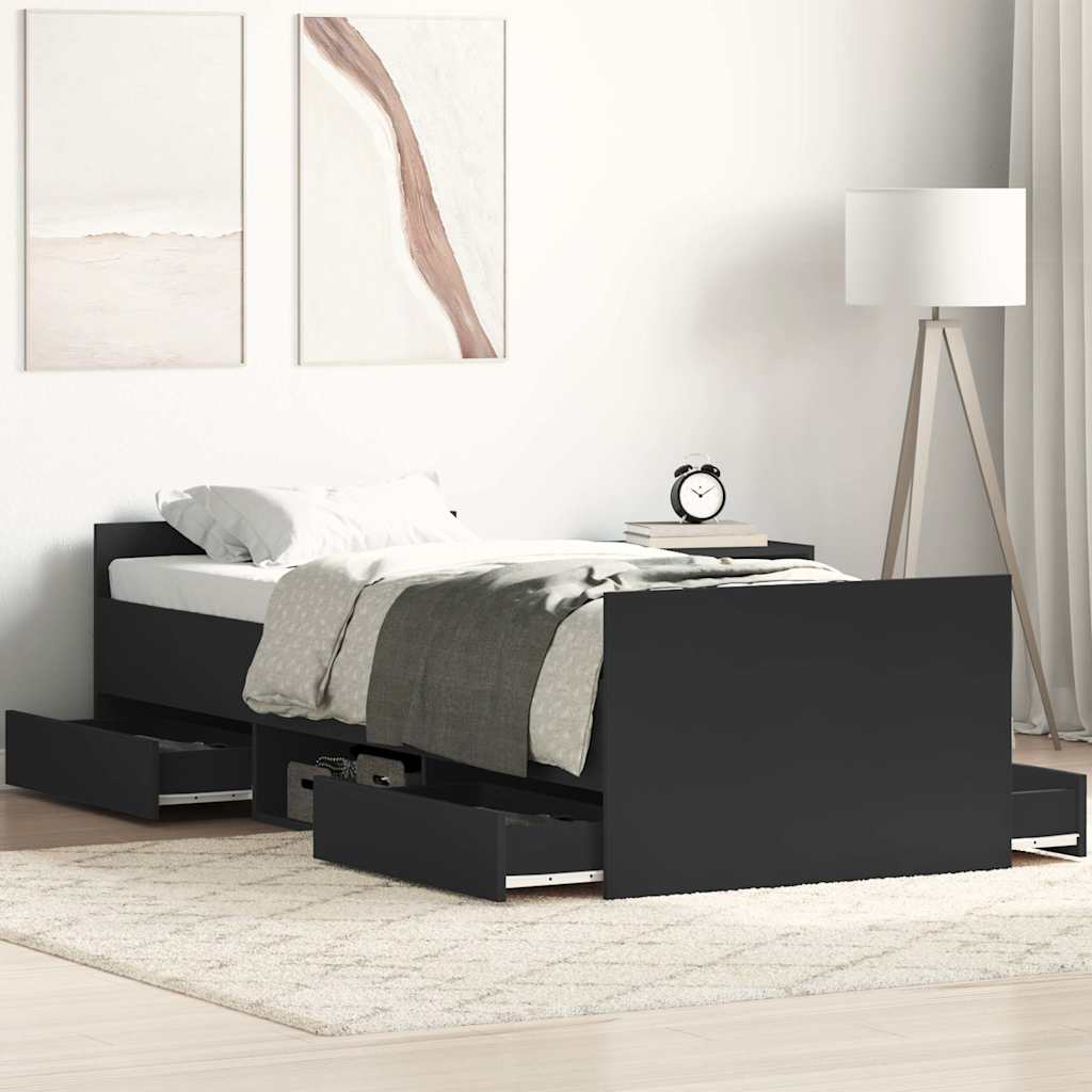 vidaXL Bedframe met hoofd- en voeteneinde wit 100x200 cm