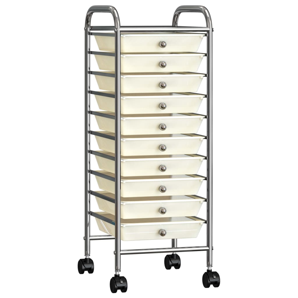 vidaXL Opbergtrolley met 4 lades mobiel kunststof zwart