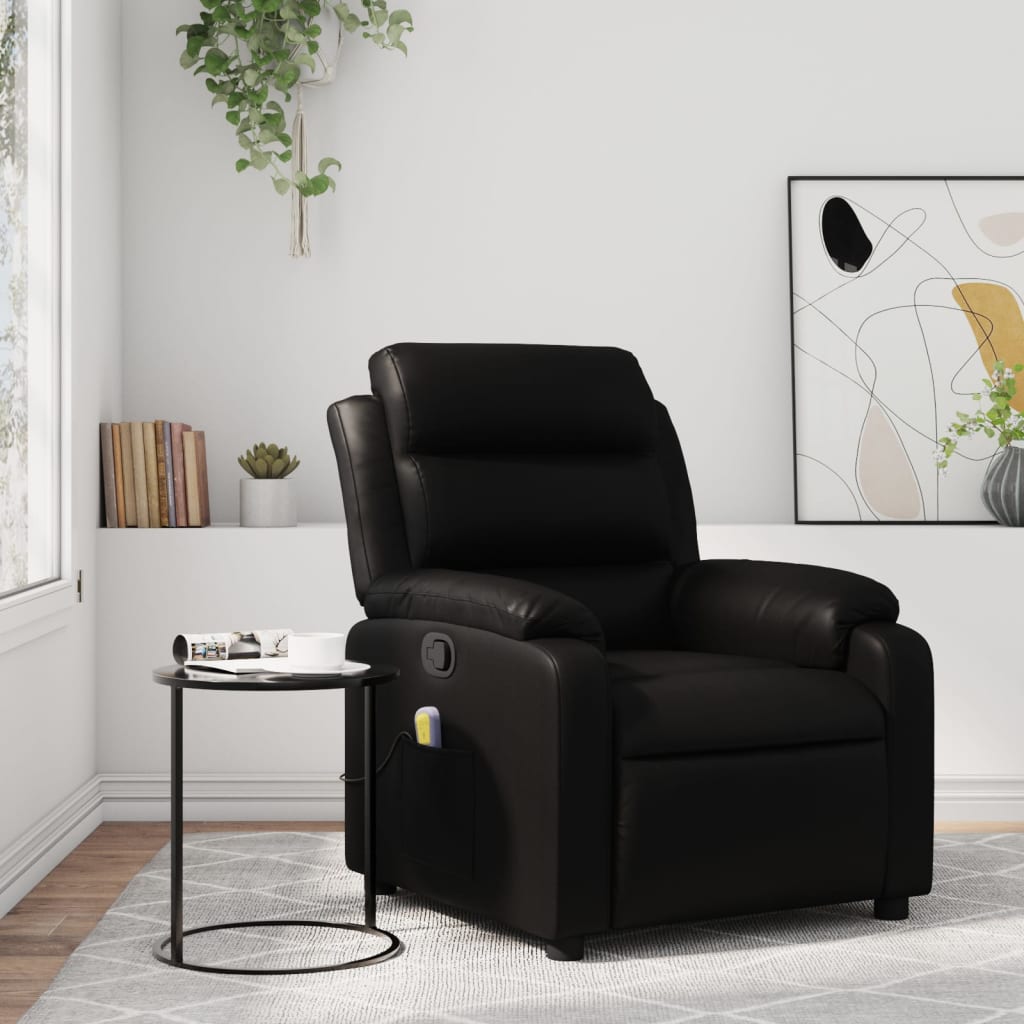 vidaXL Massagestoel van zwart kunstleer